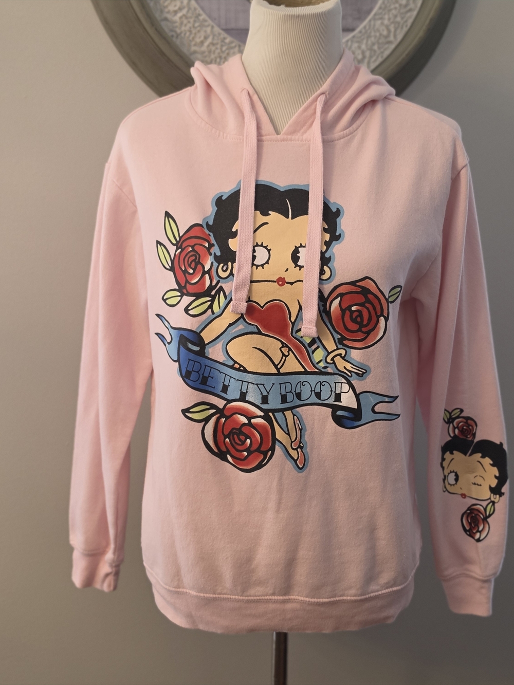 Betty Boop Pink Graphic Hoodie Sweater